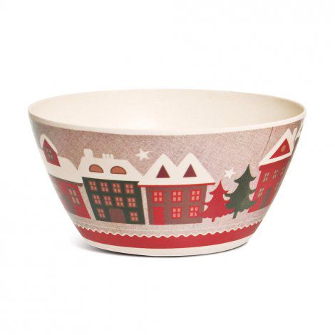 Bowl de Fibra de Bambu Casinhas de Natal - Coleção Casinhas Ref 1594724-LA Cromus Natal