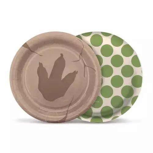 Prato Redondo Festa Mundo dos Dinossauros 18cm com 8 Unidades - Ref 23310069 Cromus