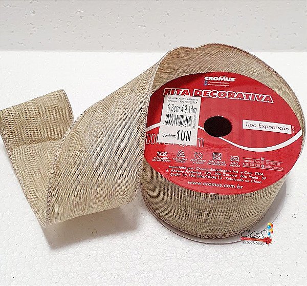 Fita Aramada de Natal Lisa Nude 6,3x9,14cm - Ref 1641583 Cromus