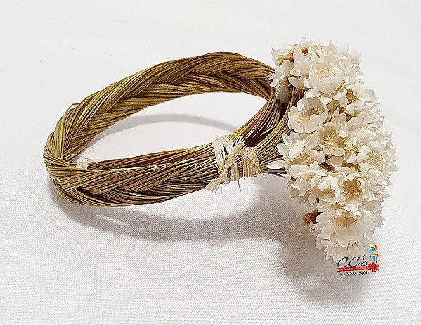 Porta Guardanapo Flores Sempre Viva 8cm com 1 Unidade - Mesa Posta - Ref 99837 D&A