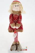 Boneca de Natal Menina em Pé Segurando Coração 50cm - Ref 72867001D&A