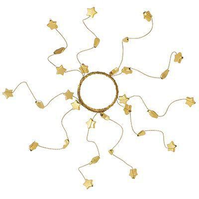 Porta Guardanapo Mini Guirlanda Estrelas Ouro 7x7cm - Mesa Posta - Ref 206434 Cromus Natal