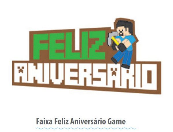 Painel Decorativo Feliz Aniversário Menino Game 80x41cm - Festa Game - Ref GM0102 Grintoy