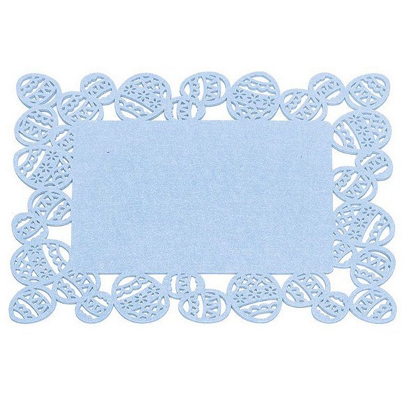 Jogo Americano em Feltro Borda Ovo de Páscoa Azul Claro com 1 Unidade 50x40cm - Ref 1013741 Páscoa Cromus