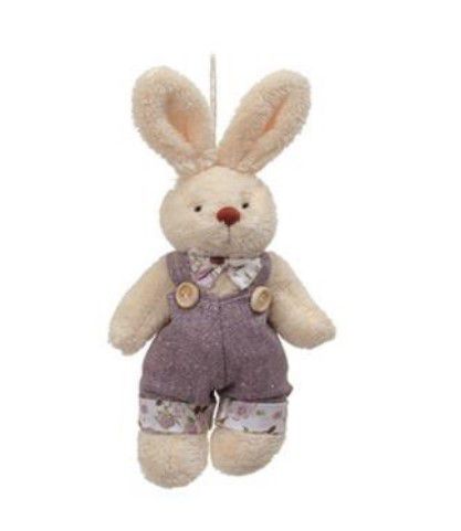 Coelho de Pelúcia Com Macacão Roxo - Mini Coelhos - Coleção Suspiro - Ref 1220375 Páscoa Cromus