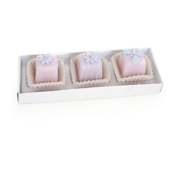 Vela Docinhos Rosa e Lilas Jogo com 3 Unidades - Velas Candies - Ref 1320405 Cromus