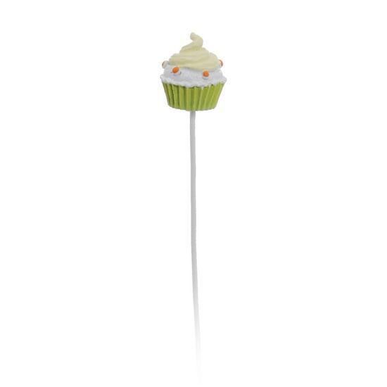 Pick Decorativo de Resina Cupcake Verde Claro Jogo com 6 Unidades - Picks Decorados - Ref 1320538 Cromus
