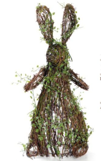 Coelho Decorativo de Cipó e Musgo 76cm - Coleção Rustic - Ref 1620777 Páscoa Cromus