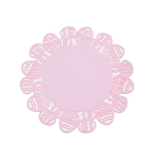 Jogo Americano Redondo em Feltro Borda Ovo de Páscoa Rosa Bebe com 1 Unidade 40cm - Ref 1013737 Páscoa Cromus