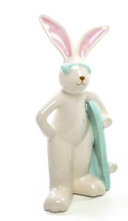 Coelho de Cerâmica em Pé com Skate 13x8cm - Coleção Bala de Goma - Ref 1823048 Páscoa Cromus