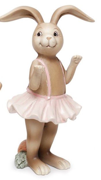 Coelha Decorativa de Resina em Pé com Vestido de Bailarina - Coleção Fancy - Ref 1827126 Páscoa Cromus