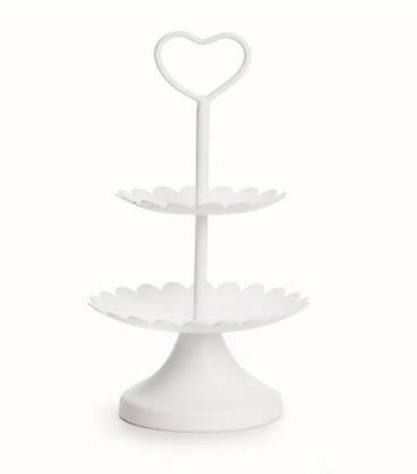 Suporte Para Doces de Metal 2 Andares Branco - Coleção Cake - Ref 1521846 Cromus
