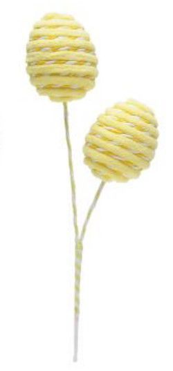 Pick Ovos de Pelúcia no Palito Amarelo 29x10cm - Coleção Ice Cream - Ref 1013030AM Páscoa Cromus