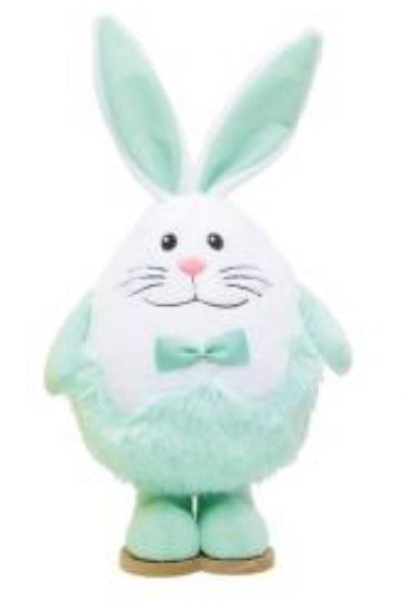 Coelho de Pelúcia Formato Ovo Branco e Verde 42x17x16cm - Coleção Algodão Doce - Ref 1013182VD Páscoa Cromus