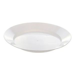 Prato Descartável Redondo de Acrílico Branco 15cm Com 10 Unidades - Plastilania