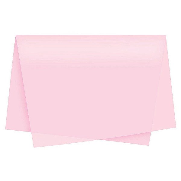 Papel de Seda Liso Rosa Bebe 49x69cm com 3 Folhas - Ref 235007 Cromus