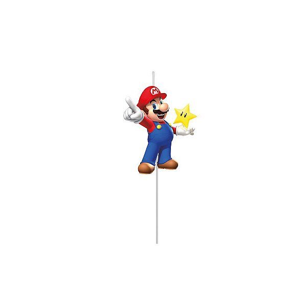 Vela Especial Super Mario Bros em Pé - Festa Super Mario - Ref 29003525 Cromus