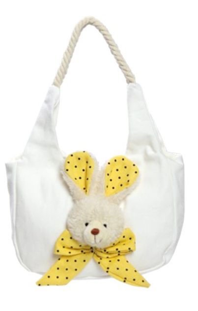 Bolsinha de Tecido com Coelho Poá Amarelo - Coleção Mint - Ref 1820580 Páscoa Cromus