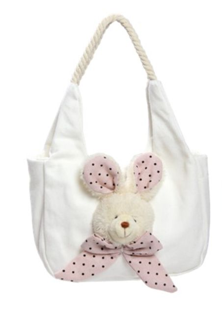 Bolsinha de Tecido com Coelho Poá Rosa - Coleção Mint - Ref 1820580RS Páscoa Cromus