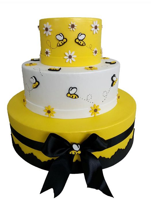 Decoração do primeiro aniversário da menina lindo bolo amarelo