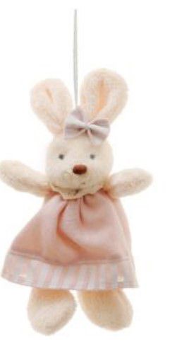 Mini Coelha de Pelúcia Roupa Rosê Listrada 15cm - Coleção Plush - Ref 1321044F Páscoa Cromus