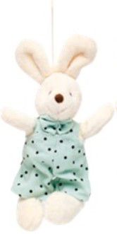 Mini Coelho de Pelúcia Perna Comprida Macacão Verde Poá 15cm - Coleção Mint - Ref 1827217MV Páscoa Cromus