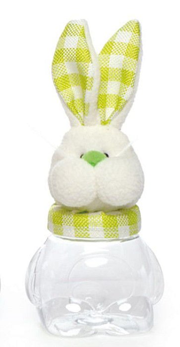 Pote Coelho Xadrez Verde 20x9x8cm com 1 Unidade - Ref 1721139V Páscoa Cromus