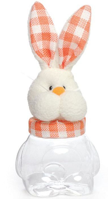 Pote Coelho Xadrez Laranja 20x9x8cm com 1 Unidade - Ref 1721139 Páscoa Cromus