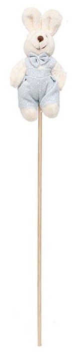 Pick Coelho de Pelúcia no Palito Roupa Poá Azul - Ref 1827279MA Páscoa Cromus