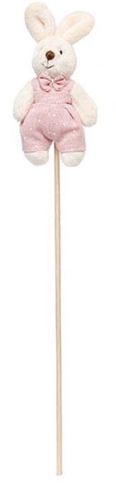 Pick Coelho de Pelúcia no Palito Roupa Poá Rosa - Ref 1827279MR Páscoa Cromus