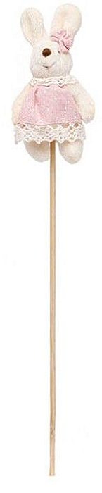 Pick Coelha de Pelúcia no Palito Vestido Poá Rosa - Ref 1827279FR Páscoa Cromus