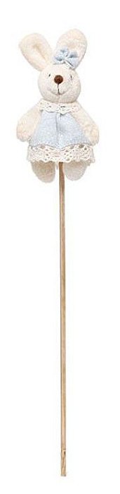 Pick Coelha de Pelúcia no Palito Vestido Poá Azul - Ref 1827279FA Páscoa Cromus