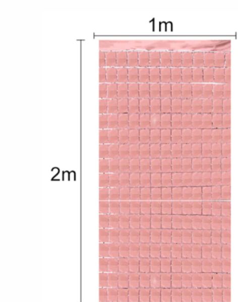 Cortina Metalizada Quadrada Ouro Rose 2x1mts - CCS Decorações