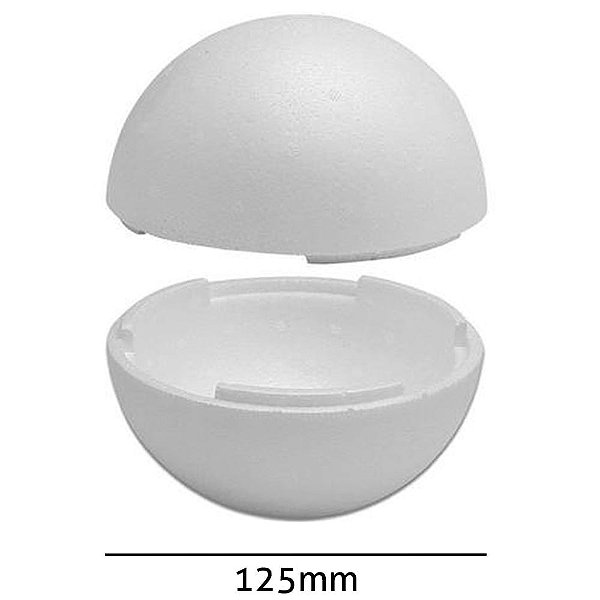Bola de Isopor Oca Bipartida 125mm com 1 Unidade - Styroform