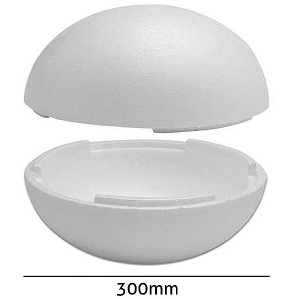 Bola de Isopor Oca Bipartida 300mm com 1 Unidade - Styroform