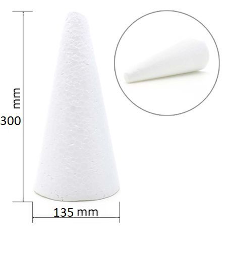 Cone De Isopor Oco 300 x 135mm com 1 Unidade - Styroform