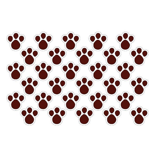 Cartela Adesiva Pegadas de Coelho Marrom e Branco P - Ref 181000025 Páscoa Cromus