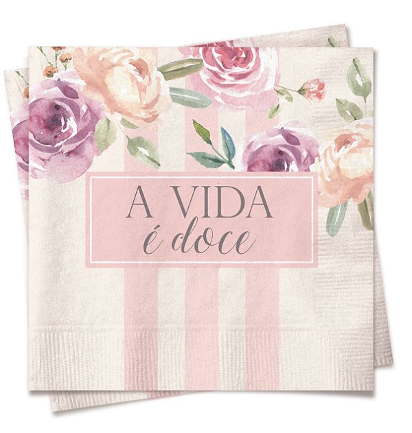 Guardanapo de Papel Decorado Páscoa A Vida é Doce 32,5x32,5 com 20 Folhas - Ref 19000634L Páscoa Cromus