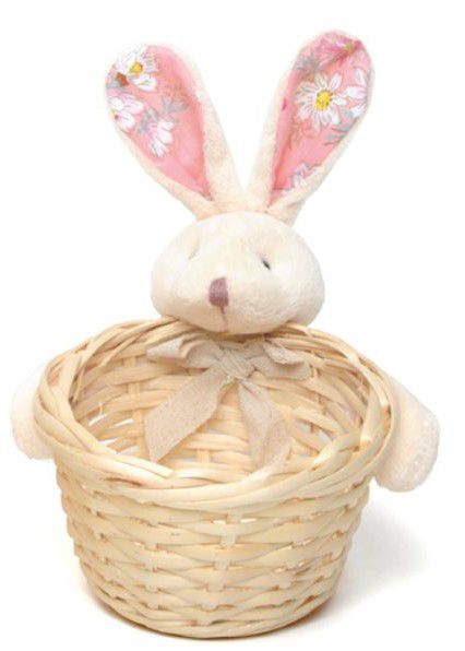 Cesta de Páscoa Coelho Florido Rosa com 1 Unidade - Coleção Daisy - Ref 1013271R Páscoa Cromus