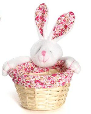 Cesta de Páscoa Coelho Florido Rosa com 1 Unidade - Coleção Flower - Ref 1821099R Páscoa Cromus