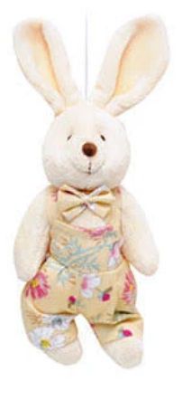 Mini Coelho de Pelúcia Florido Amarelo 22cm - Coleção Daisy - Ref 1013200 Páscoa Cromus