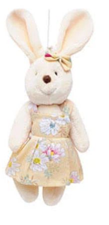 Mini Coelha de Pelúcia Florido Amarelo 22cm - Coleção Daisy - Ref 1013200AF Páscoa Cromus