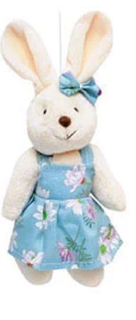 Mini Coelha de Pelúcia Florido Azul 22cm - Coleção Daisy - Ref 1013200FA Páscoa Cromus