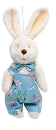 Mini Coelho de Pelúcia Florido Azul 22cm - Coleção Daisy - Ref 1013200MA Páscoa Cromus