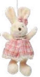Mini Coelha de Pelúcia Xadrez Rosa 15cm - Coleção Pop Corn - Ref 1013202FR Páscoa Cromus
