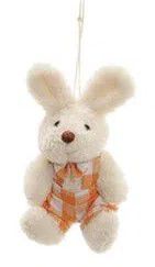 Mini Coelho de Pelúcia Xadrez Laranja 10cm - Coleção Beijinho - Ref 1321169 Páscoa Cromus