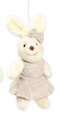 Mini Coelho de Pelúcia Poá Nude 15cm - Ref 1820636FN Páscoa Cromus
