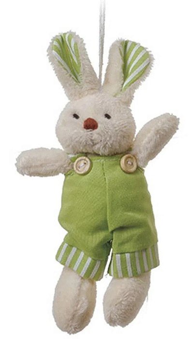 Mini Coelho de Pelúcia Listrado Verde 16cm - Ref 1220399 Páscoa Cromus