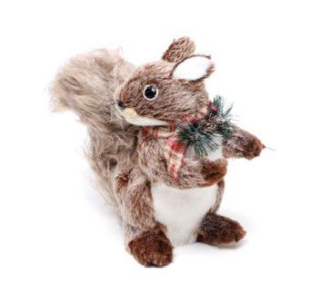 Esquilo Decorativo em Pé com Laço no Pescoço 25x12x23cm - Coleção Manchester - Ref 1209706 Cromus