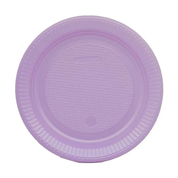Prato Descartável de Plástico Lavanda Lilas Candy 18cm com 10 Unidades - Bello